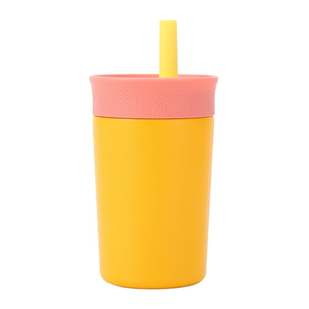 12oz Thermal Coffee Cup with Straw Thermal Mug Mini Vacuum Flask Insulated Water Bottle  Kids