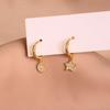 Star and Moon Combination Asymmetric Earrings Light Luxury Earrings