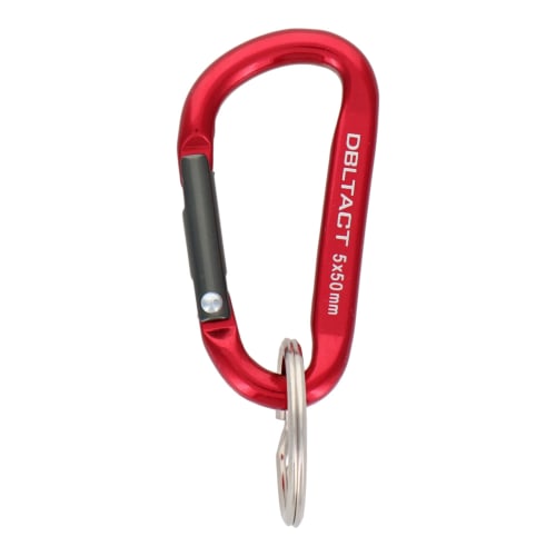 Sankyo Corporation DBLTACT Aluminum Carabiner, Standard Type, 5mm, Red X Gunmetal (S) DT-AK-052