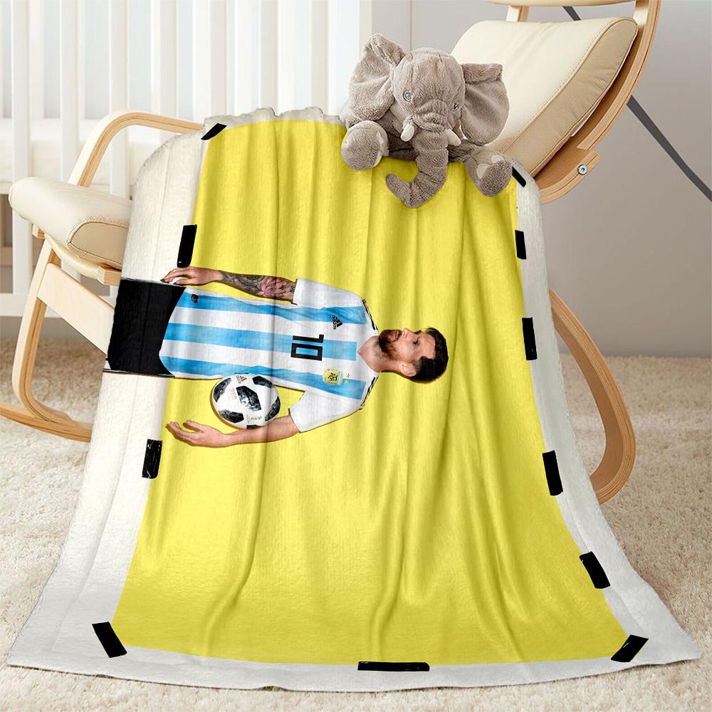 Argentina Football Player Blanket Comfortable Great for Office Chair Picnics for All Occasions Digital Print Best Holiday Gift for Friends Family