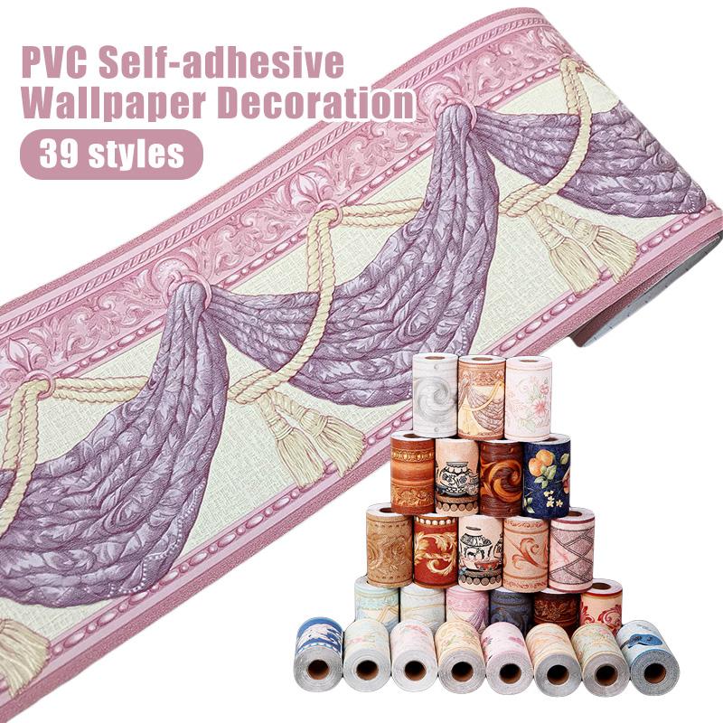 5M ПВХ самоклеящиеся наклейки на плинтус, цветочные наклейки на талию, водонепроницаемые 3D настенные бордюры для ванной комнаты, декор