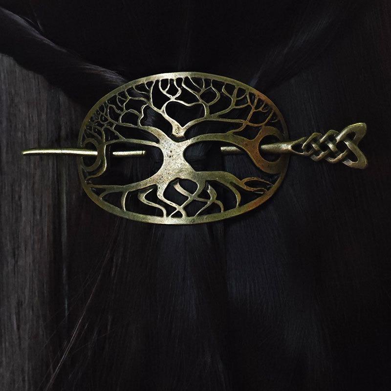 Classical Viking Tree of Life Hair Clip Celtic Knot Complex Branch Design Valentine's Day Birthday Gift Women's Hair Accessories