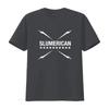 Yellawolf Slumerican Merch X Crewneck T Shirt Stylish Black with Bold White Print and Star Design vintage Washed Comfortable