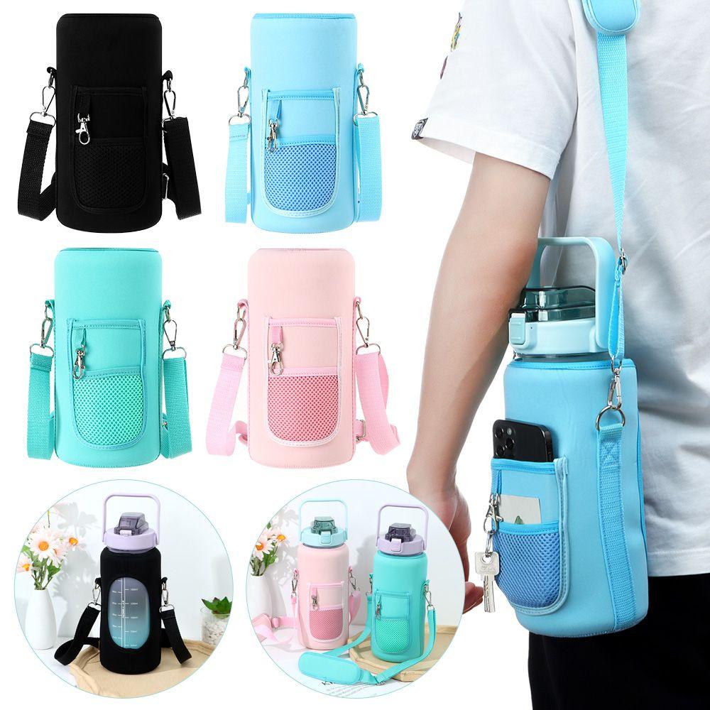 Half Gallon Water Bottle Case Sleeve Sports Insulation Water Bottle Covers Pouch with Strap Cellphone Holder Bottle Bag