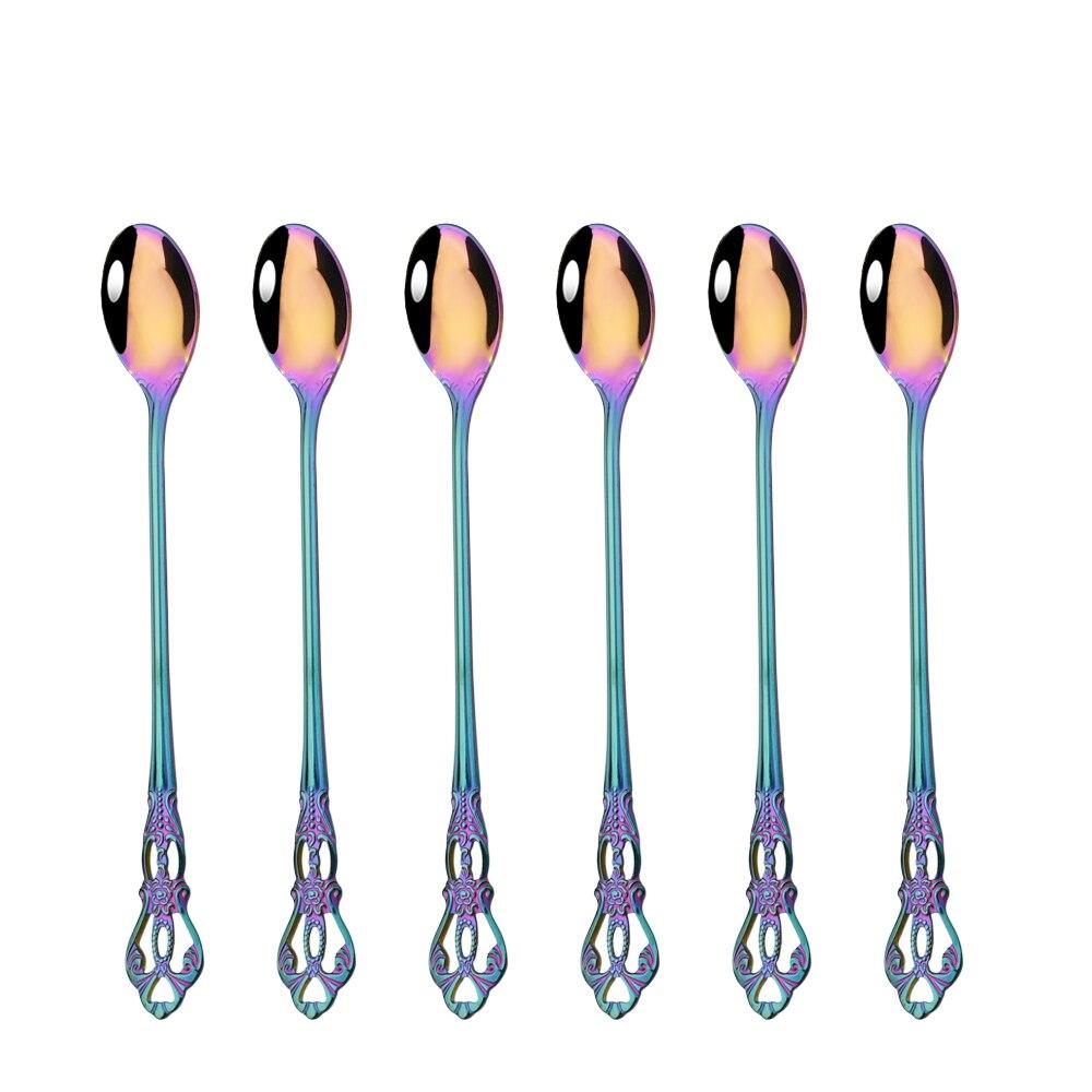 Royal Cutlery Silver Stainless Steel Sets Vintage Spoons Colorful Dinnerware Forks Kitchen Tableware Dinner Western Silverware