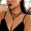 Винтажный панк-стиль Черное сердце любви Звезда Многослойный набор ожерелий с подвесками для женщин Личность Хип-хоп Рок Набор украшений Аксессуар