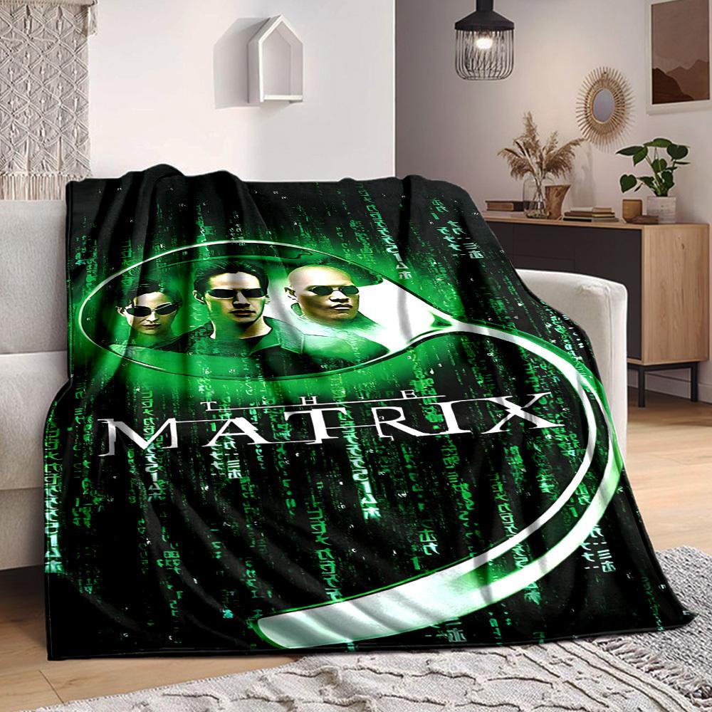 1pc The Matrix Flannel Throw Blanket - HD Printed Lightweight Soft Warm All-Season Blanket for Sofa, Bed, Travel, Camping012