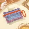 Transparent Mesh Bag Makeup Bag Fashionable And Portable Square Black Mesh Bag Flat Style Toiletry Storage Bag
