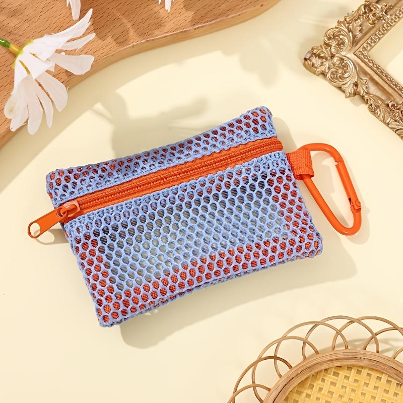 Transparent Mesh Bag Makeup Bag Fashionable And Portable Square Black Mesh Bag Flat Style Toiletry Storage Bag