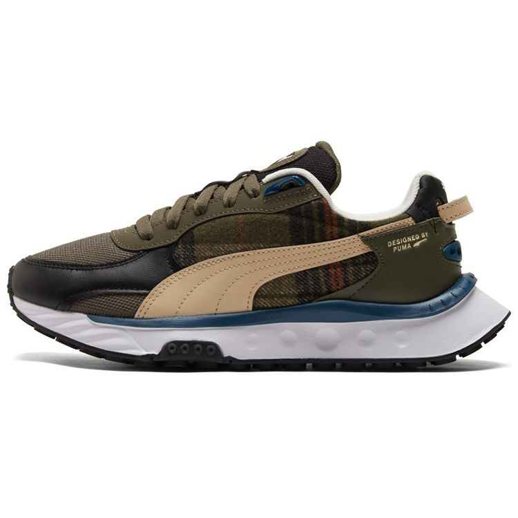 Puma Мужские кеды Wild Rider из фланели, зелено-синие 384186-02