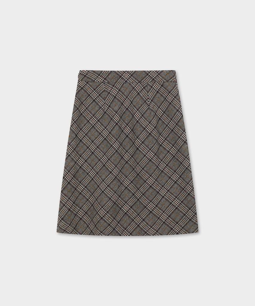 Brooks Brothers Lambswool Check Skirt (Beige) (Bbkzwm3839Zef)