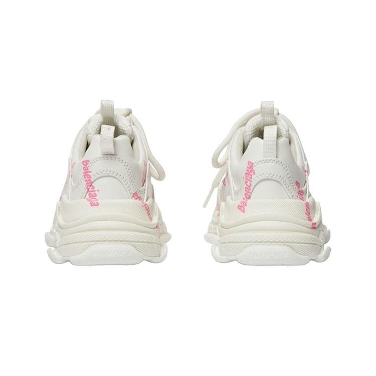 (PS) Кроссовки Balenciaga Triple S с логотипом 'Белый и розовый технический материал' Детские 654251W2FAB9050