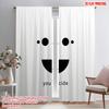 2pcs 2D Flat Printing Curtains Happy Sad Face Decide Polyester Without Electricity Holiday Decorations Use for Holiday Party