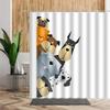 Cartoon Cute Animal Shower Curtain Cat Dog Anime Printed Bathroom Decor 3D Waterproof Bath Fabric Home Curtains For Children