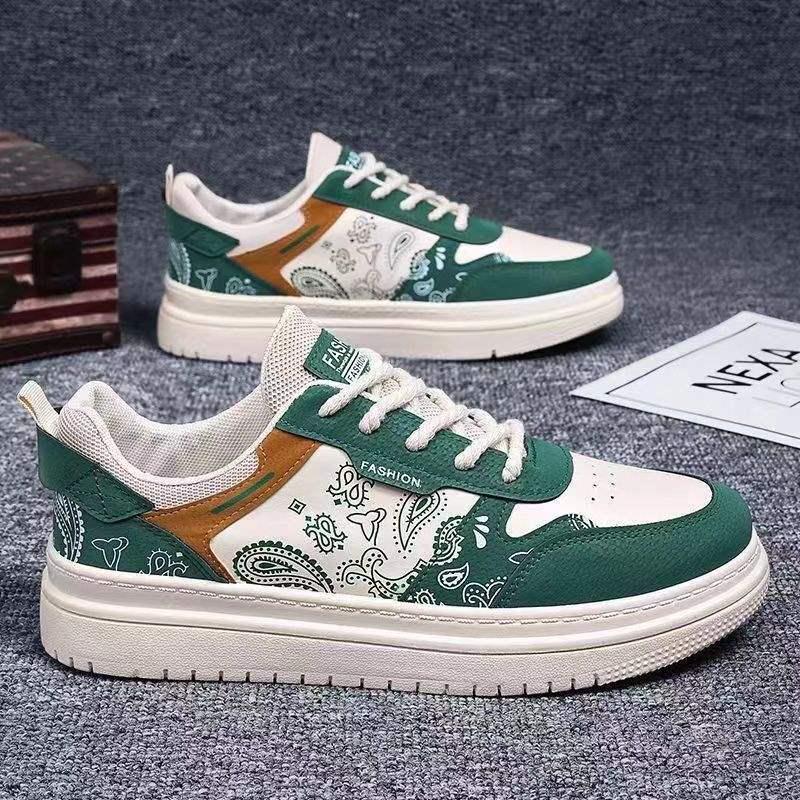 Мужские дышащие спортивные кроссовки весна/лето 2025: Универсальная повседневная обувь в трендовых черном и белом цветах для студентов