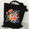 Элегантная женская сумка с полевыми цветами, винтажная эстетика, растительный дизайн, сумки для покупок, многоразовая сумка-тоут, женская сумка через плечо с цветочным принтом