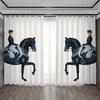 3D Роскошный Поп Оранжевый Фон Черно-Белые Шторы Лошадь Современный Стиль Дома Шторы Гостиная Спальня Кабинет Декор
