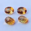Лот из 4 камней ноября, натуральный ограненный цитрин овальной огранки для изготовления колец, размер 7x9 мм, вес 7,40 карат.