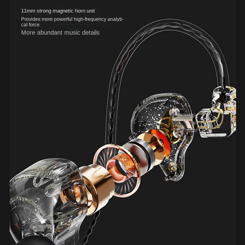 X2PRO Replaceable Line Plug -in Motion HIFI Car Ring Mobile Phone Wired Headphones