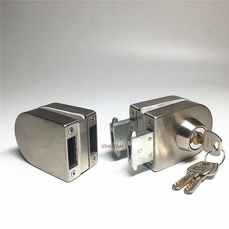 Office and Shop Security Hook Lock Non-drilled Glass Door Lock Thickened Stainless Steel Glass Door Locks Door Hardware Fittings