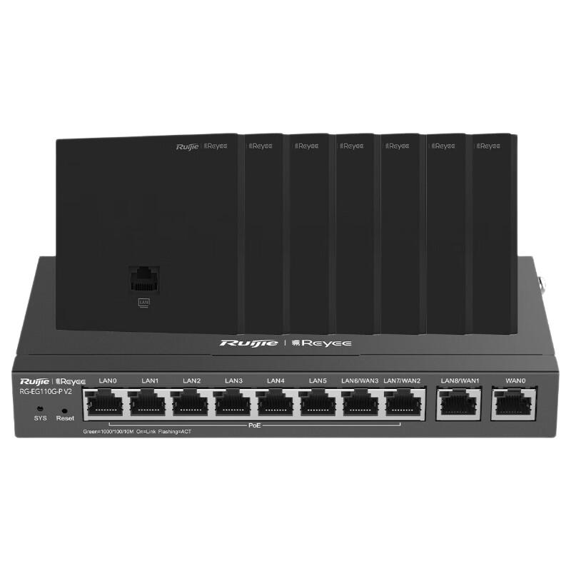 Ruijie Home Whole-Home Wi-Fi 6 Gigabit Router System (AC+AP 1+7 Kit) (CN version)