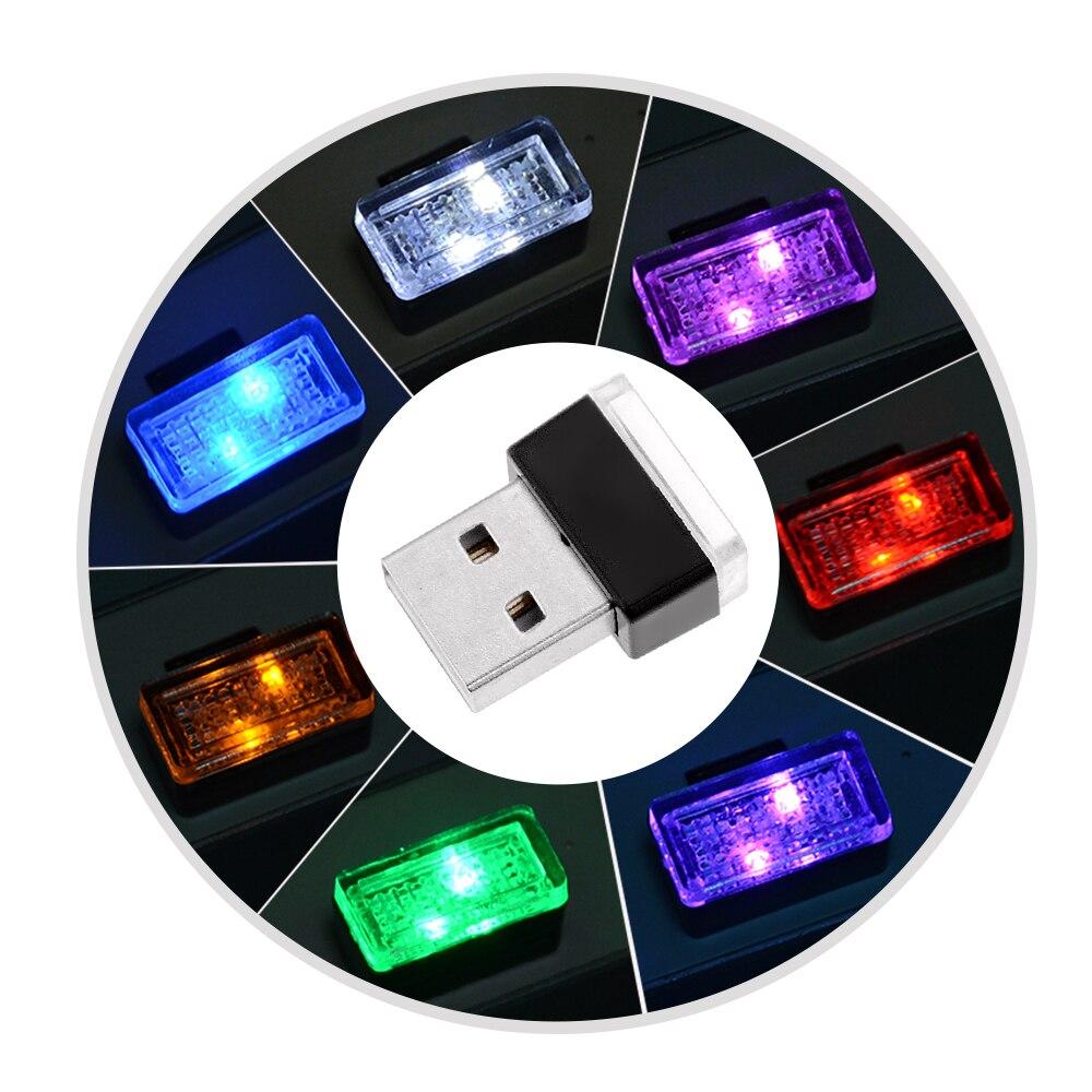 Мини-USB светодиодный автомобильный светильник, автомобильный интерьер, атмосферный светильник, аварийное освещение, автомобильная декоративная лампа для автомобиля