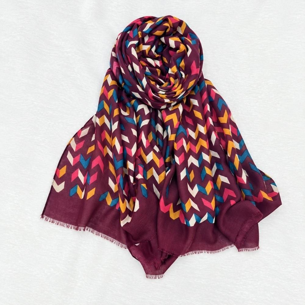 Long Fringe Fringe Shawl Wrap Sun Protection Polyester Shawl Chevron Print Scarf Autumn Spring