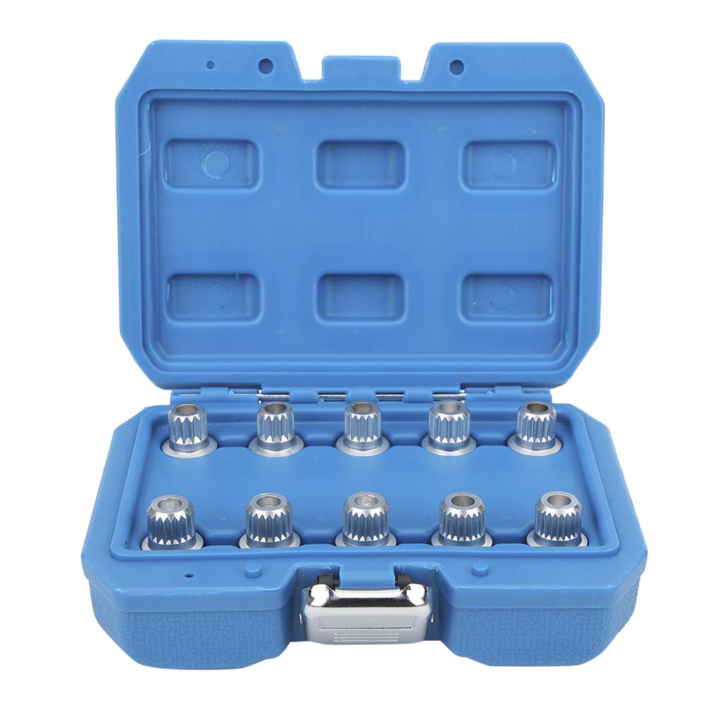 Wheel Lock Nut Removal Set, 10 Pcs Wheel Lock Lug Nut Key Set Remover Installation Anti-Theft Kit
