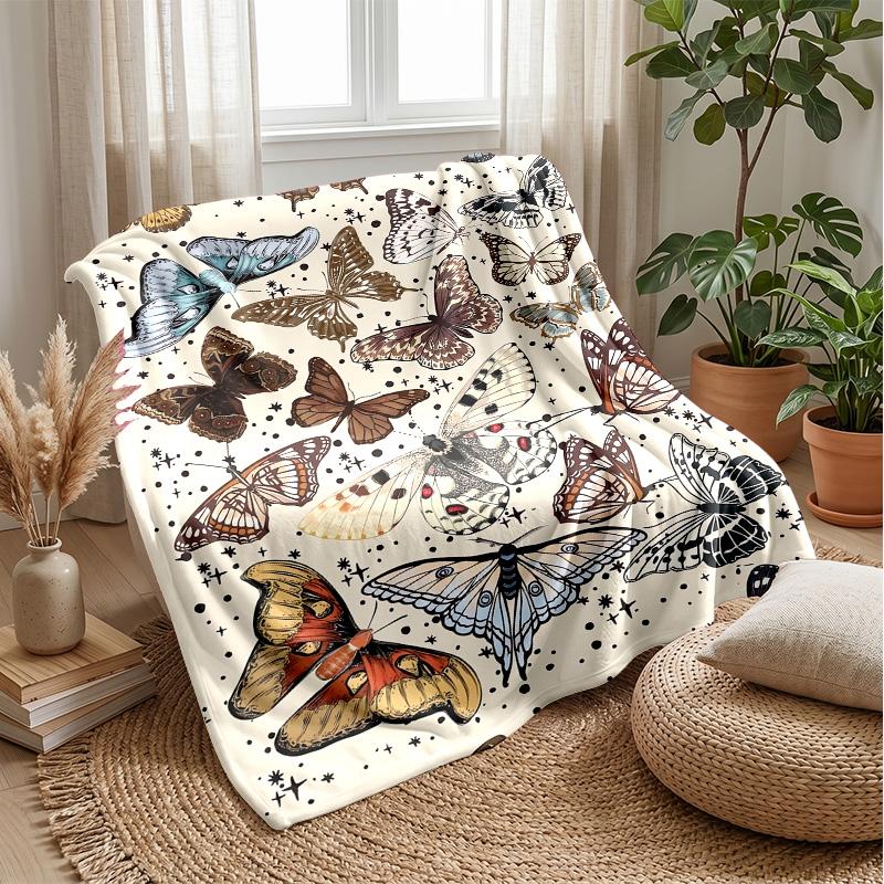 Butterfly Heart in Galaxy blanket Personalized Name Flannel Blanket Soft Cozy Plush Throw for Sofa Bed Lightweight Home Decor