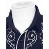 Mens Western Cowboy Shirt Long Sleeve Retro Embroidery Casual Buttons Down Shirt