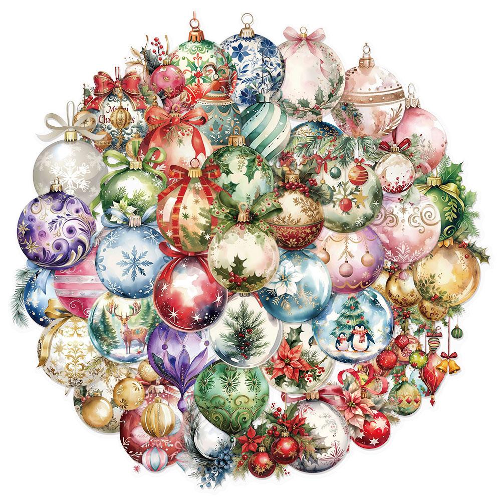 50PCS Christmas Bell Decoration PET Graffiti Stickers Luggage Speaker Skateboard Water Cup Decoration Stickers