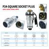 PLS24 Aviation Plug Socket P24 6pin 10 Pin 12pins 19P Male Female Docking Square Flange Industrial Connector