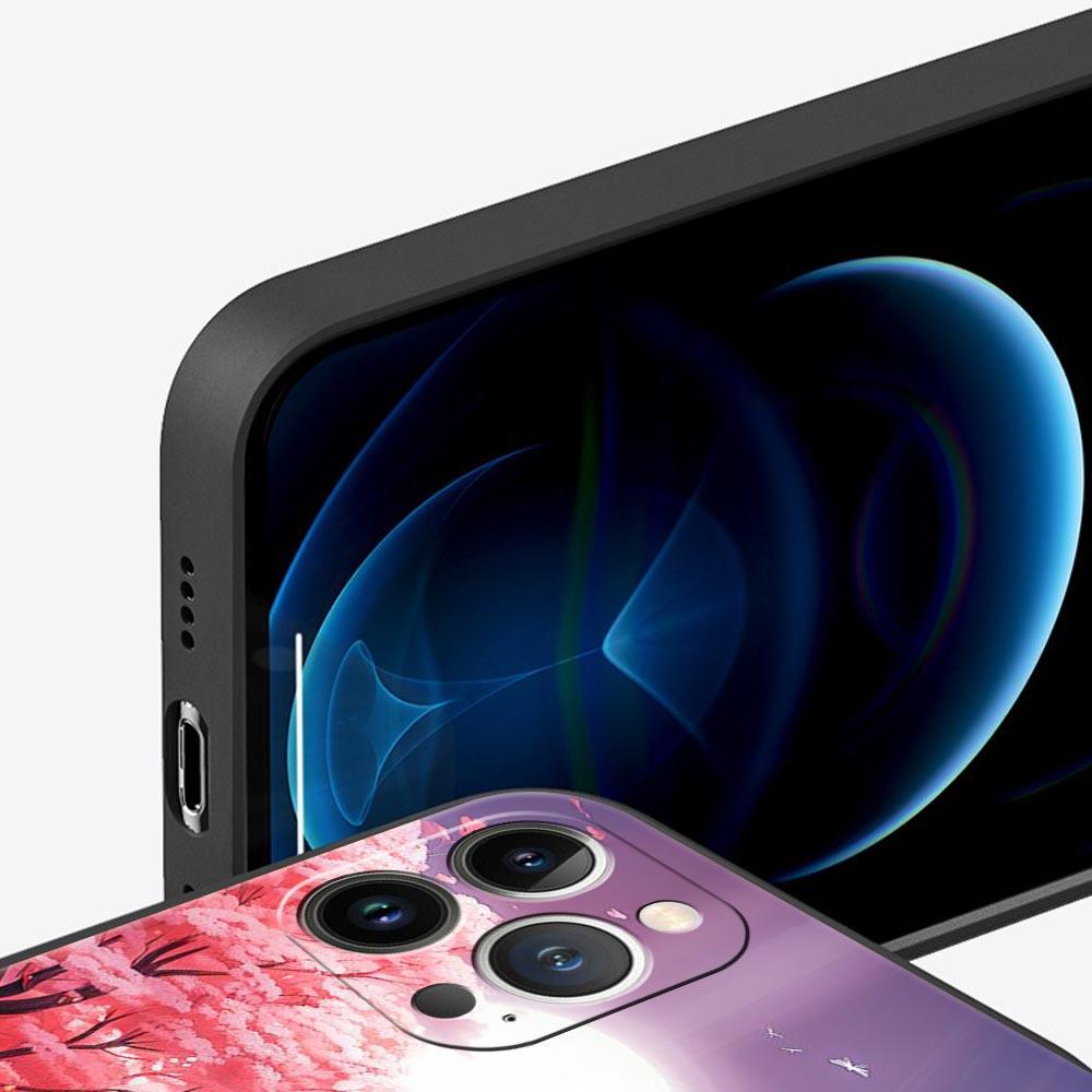 Розовый чехол с цветами сакуры на весну для iPhone 17 16 15 Pro Max 11 12 13 14 7 8 Plus SE 2020 X XR XS Мягкий черный
