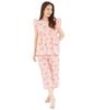 SAZAC SAN1481 Checkered My Melody Frill Pajamas, Women's, Short Sleeves and Pants Set, Loungewear, Sanrio, Apricot/M
