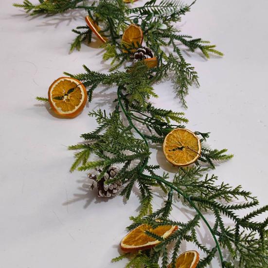 Рождественская гирлянда 6 футов сушеные апельсиновые хлопья гирлянда реалистичный декор фермерского дома зимняя апельсиновая гирлянда