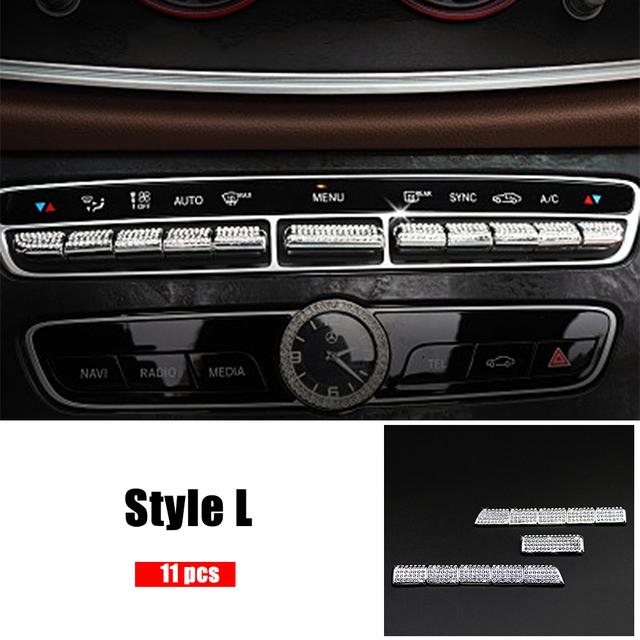 Для Mercedes Benz C GLC Class W205 X253 Накладка на центральную консоль с бриллиантами, кристаллическая наклейка, аксессуары для интерьера