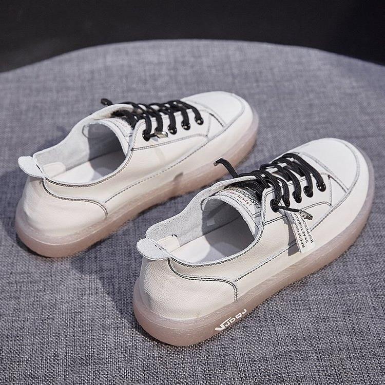Женские белые туфли из натуральной кожи, женские весенние студенческие универсальные повседневные туфли с сухожильной подошвой на плоской подошве