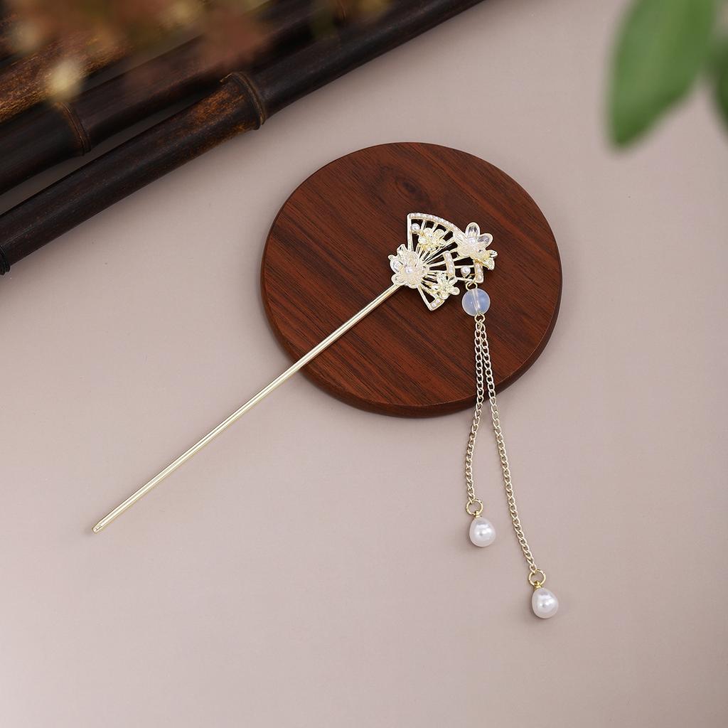 Ретро Продвинутое Чувство Длинной Кисточки Шаг Тряски Древний Ветер Заколка для Волос Китайское Платье Ципао Аксессуар Веер Аксессуары для Волос Женские