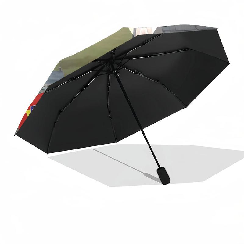 Fireman Fire trucks Themed Travel Umbrella-8 Ribs Automatic Opening and Closing, Portable Folding Design, Compact and Stylish Umbrella Suita