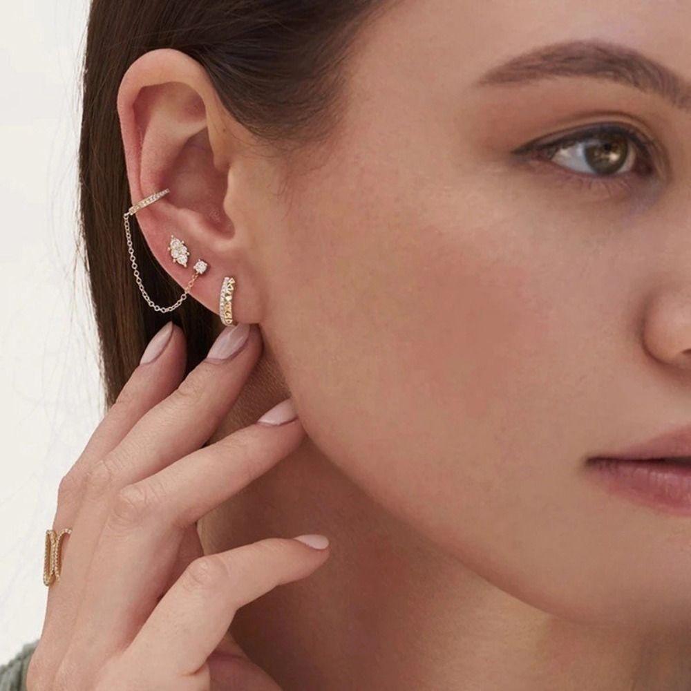 Серьги-подвески Цепочка Зажимы-клипсы на уши Стиль Ear Cuff Серьги в стиле Helix Простой стиль Серьги для козелка Ухо