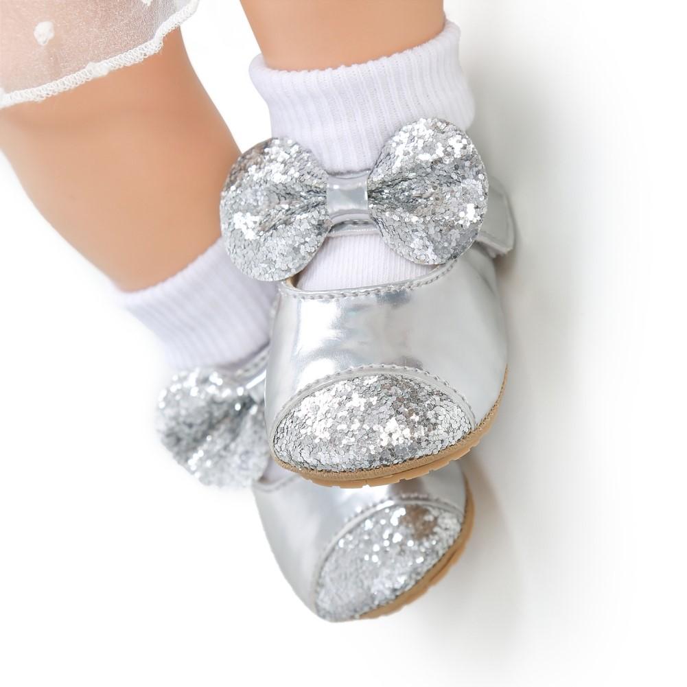 Infant Baby Girls Soft Sole Bowknot Princess Wedding Dress Mary Flats Prewalker Newborn Baby Sneaker Shoes 0-18M