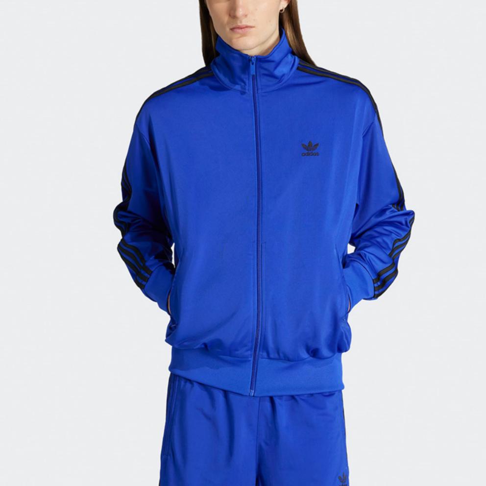 adidas Оригинальная куртка на молнии с воротником-стойкой, с длинными рукавами, свободного кроя, мужская, синяя JY1346