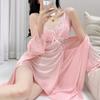 Сексуальный женский ночной халат комплект интимное белье весна-лето кимоно халат платье пижамы комплект из двух частей свободное атласное домашнее платье