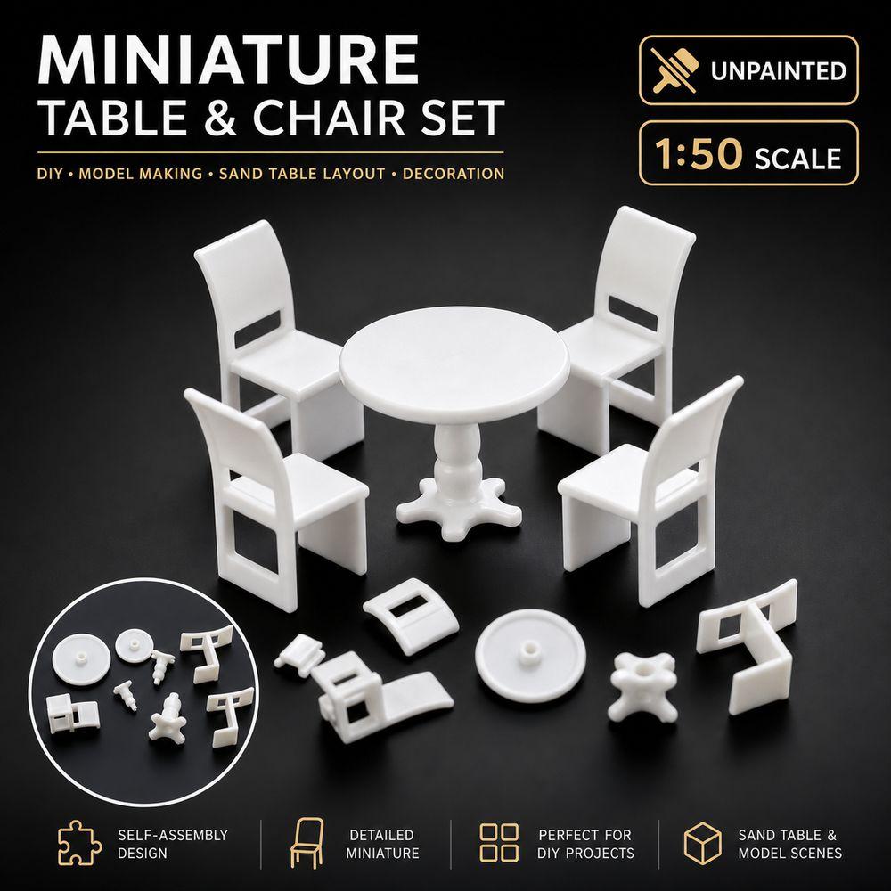 2Set Miniature Miniature Furniture Model Self Assembly Dollhouse Furniture Set House Decoration