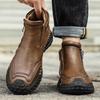 Classic Handmade Leather Boots for Men Fashion Outdoor Casual Ankle Boots Comfort Slip On Driving Shoes Men's Boots