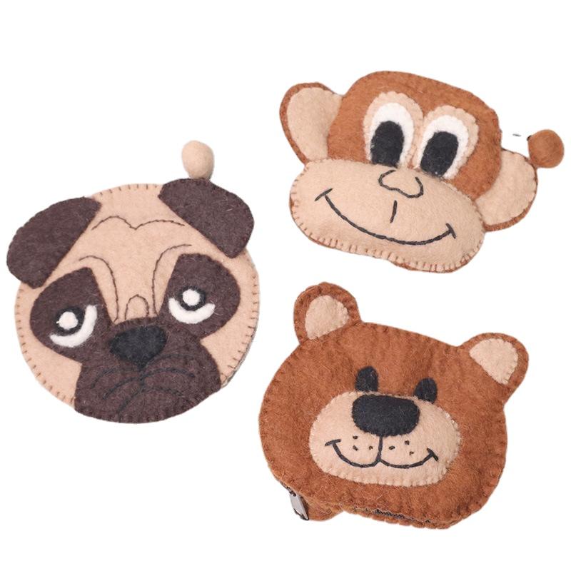 Мини-мультяшные плюшевые сумки для монет, кавайные животные, медведь, свинья, овца, кошка, кошелек для денег, портативные наушники, сумки для хранения линий передачи данных, удостоверение личности, карты Cerdit