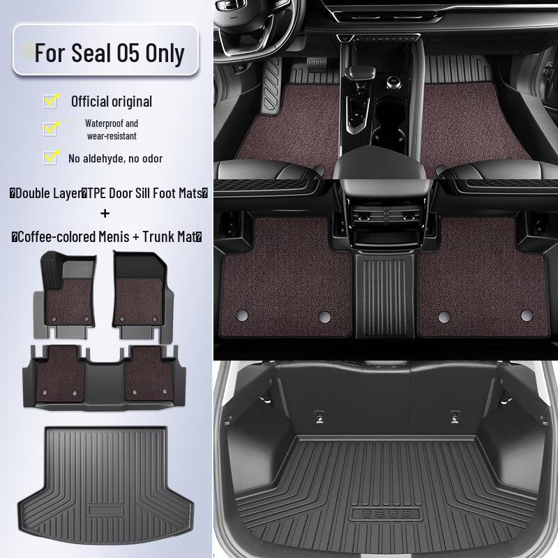 Автомобильные коврики BYD Seal 05DMi 2025 года, полный комплект, 5 шт., из ТПЭ.