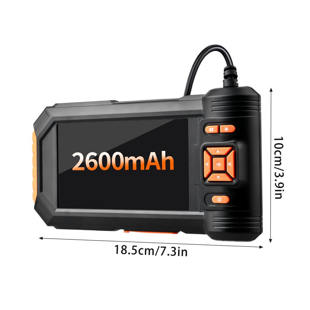 5in IPS Screen Double Lens Industrial Endoscope 1080P Bore Scope Snake Camera Sewer Pipe Drain Inspection Camera 2600mAh