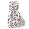 Women's Fashion Floral Printed Lapel Buttoned Seven-Point Sleeve Dress With Tie-Downs