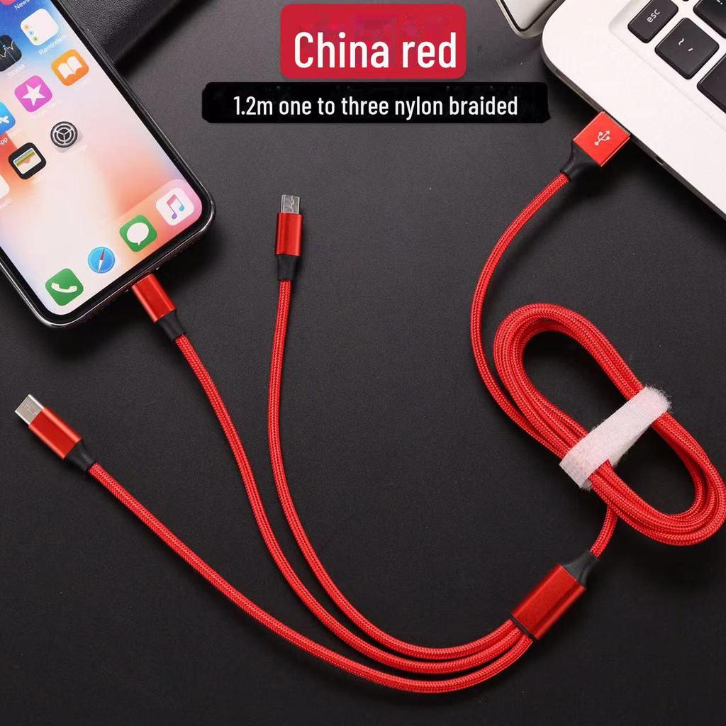 Плетеный нейлоновый кабель передачи данных 3-в-1 для быстрой зарядки, небольшой подарок
